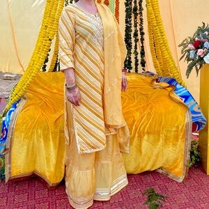 Yellow High Gharara India set